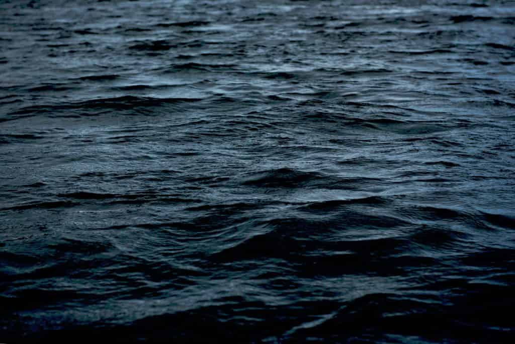 Une image monochrome d'un plan d'eau.