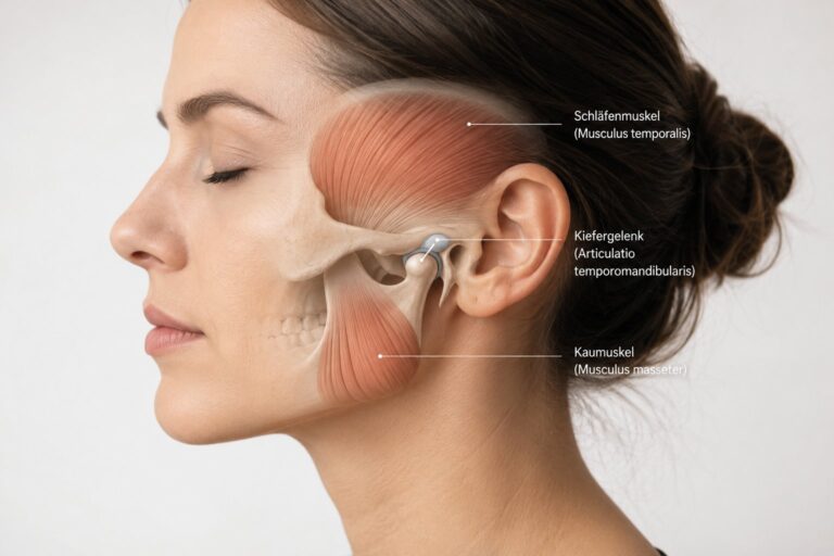 Anatomische Illustration des Kiefergelenks – CMD Behandlung mit Osteopathie in Hamburg