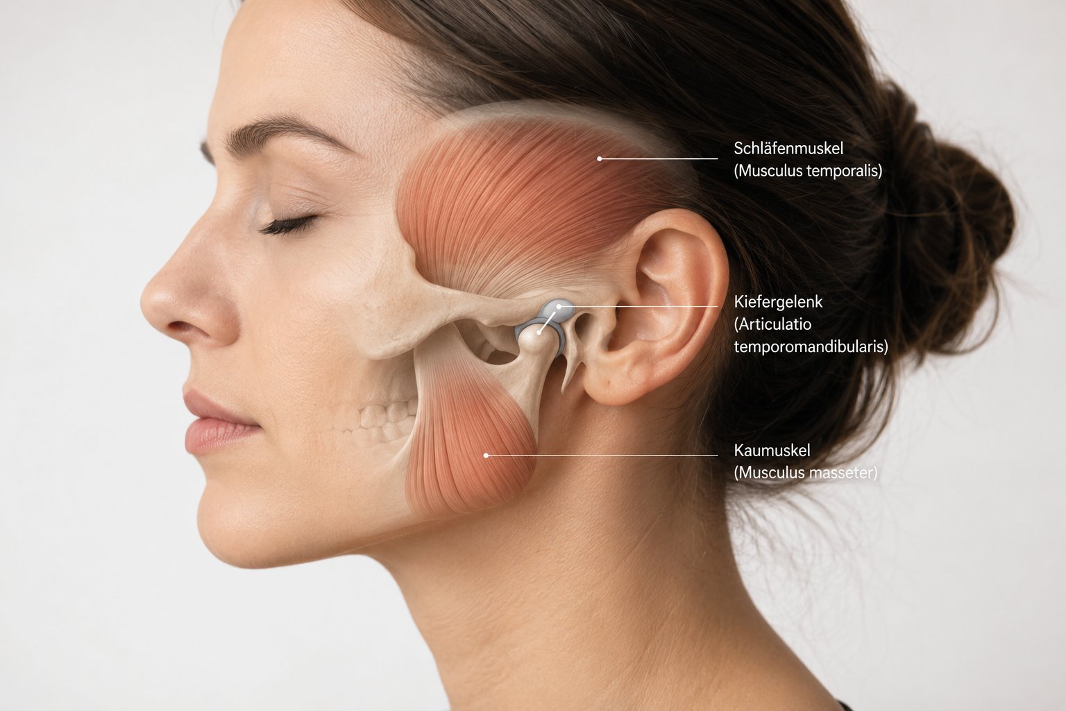 Anatomische Illustration des Kiefergelenks – CMD Behandlung mit Osteopathie in Hamburg